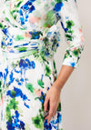 Cassandra Carly Floral V-Neck Floral Midi Dress, White Multi