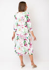 Cassandra Carly Floral V-Neck Floral Midi Dress, White Multi