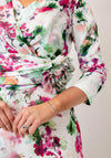 Cassandra Carly Floral V-Neck Floral Midi Dress, White Multi
