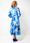 Cassandra Carly Floral V Neck Aline Dress, Blue