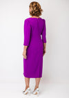 Cassandra 3D Floral Detail Midi Occasional Dress, Purple