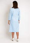 Cassandra Floral Jacquard V-Neck Midi Dress, Blue
