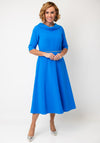 Cassandra Structured Pencil with Diamante Detail Midi Dress, Blue
