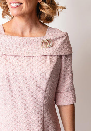 Cassandra Martha Jacquard A-Line Dress, Pink