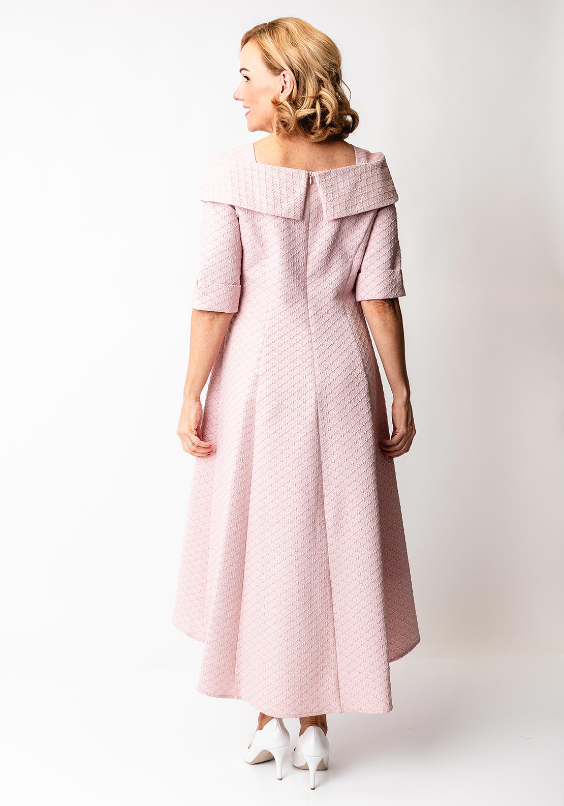 Cassandra Martha Jacquard A-Line Dress, Pink