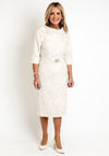 Cassandra Metallic Jacquard Midi Dress, Gold