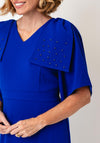 Cassandra Melody Bow Shoulder Pencil Dress, Blue