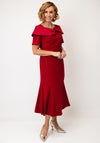 Cassandra Belt Detail Structured Occasional Dress, Red