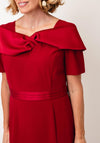 Cassandra Belt Detail Structured Occasional Dress, Red