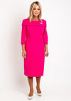 Cassandra Bardot Neckline Pencil Midi Dress, Cerise