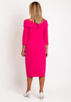 Cassandra Bardot Neckline Pencil Midi Dress, Cerise