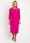 Cassandra Bardot Neckline Pencil Midi Dress, Magenta