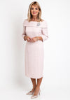 Cassandra Bardot Neckline Pencil Midi Dress, Soft Pink