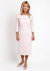 Cassandra Bardot Neckline Pencil Midi Dress, Soft Pink