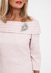 Cassandra Bardot Neckline Pencil Midi Dress, Soft Pink