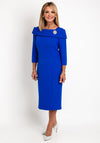 Cassandra Bardot Neckline Pencil Midi Dress, Royal Blue