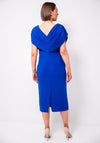 Cassandra Pelo Pleated Panel Pencil Dress, Blue