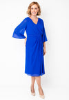 Cassandra Sequin Belt Detail Midi Dress, Blue