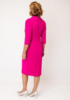 Cassandra Rhinestone Detail Pencil Midi Dress, Fuchsia Pink