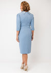Cassandra V-Neck Embellished Detail Midi Dress, Blue
