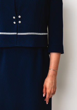 Cassandra Alta Pencil Dress and Jacket, Navy