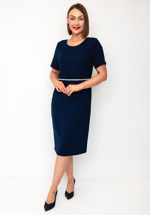 Cassandra Alta Pencil Dress and Jacket, Navy