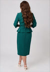 Casting Peplum V Neck Pencil Midi Dress, Green