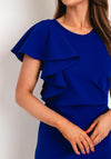 Castings Single Frill Sleeve Midi Dress, Royal Blue