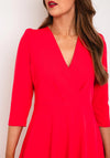 Castings V-Shape Neckline A-Line Dress, Fuchsia