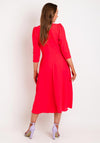 Castings V-Shape Neckline A-Line Dress, Fuchsia