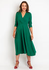 Castings V-Shape Neckline A-Line Dress, Green