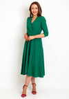 Castings V-Shape Neckline A-Line Dress, Green