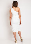 Casting One Shoulder Pencil Midi Dress, White