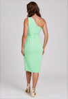Casting One Shoulder Pencil Midi Dress, Lime Green