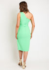 Casting One Shoulder Pencil Midi Dress, Lime Green