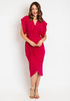 Castings Ruched Side Midi Dress, Fuchsia