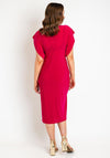 Castings Ruched Side Midi Dress, Fuchsia