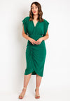 Castings Ruched Side Midi Dress, Verde