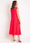 Castings Belted Waist with Gold Brooch Midi A-line Dress, Fresa