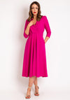 Castings V-Shape Neckline A-Line Dress, Fuchsia