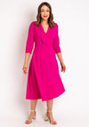 Castings V-Shape Neckline A-Line Dress, Fuchsia