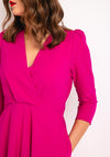 Castings V-Shape Neckline A-Line Dress, Fuchsia