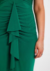Casting Ruched Drape Midi Dress, Verde