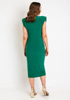Casting Ruched Drape Midi Dress, Verde