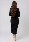 Casting Ruched Jersey Panel Dress, Black