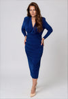Casting Ruched Jersey Panel Pencil Dress, Blue