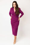 Casting Ruched Jersey Panel Dress, Purple