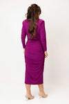 Casting Ruched Jersey Panel Dress, Purple