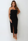 Casting Bandeau Corsage Pencil Midi Dress, Black