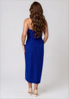 Casting Bandeau Corsage Pencil Midi Dress, Royal Blue